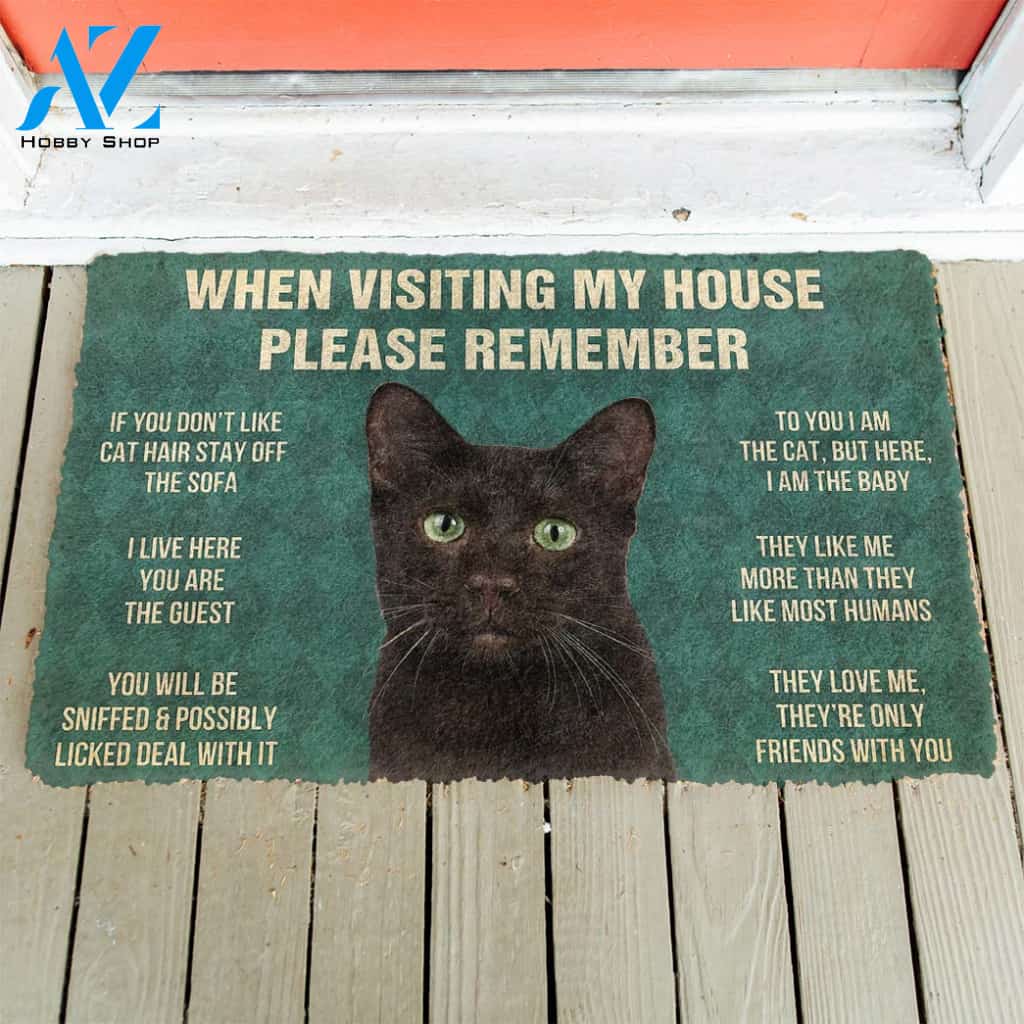 3D Please Remember Havana Brown Cats House Rules Custom Doormat | Welcome Mat | House Warming Gift
