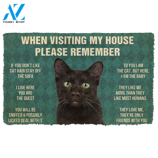 3D Please Remember Havana Brown Cats House Rules Custom Doormat | Welcome Mat | House Warming Gift