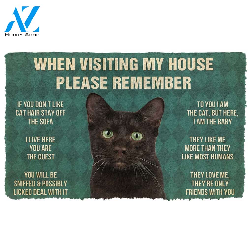 3D Please Remember Havana Brown Cats House Rules Custom Doormat | Welcome Mat | House Warming Gift