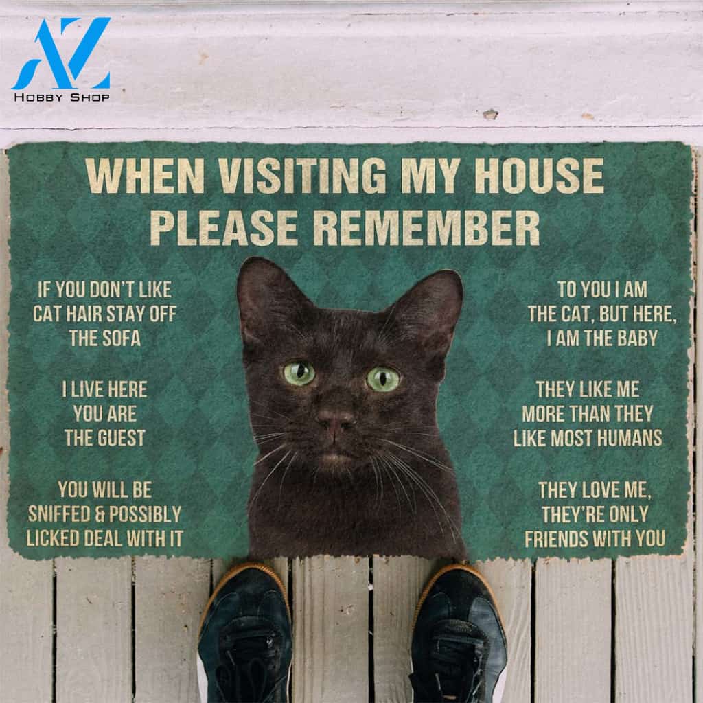 3D Please Remember Havana Brown Cats House Rules Custom Doormat | Welcome Mat | House Warming Gift