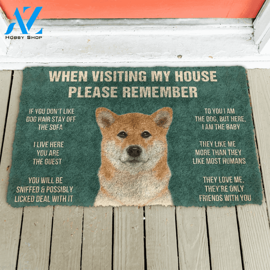3D Please Remember Hokkaido Dogs House Rules Doormat