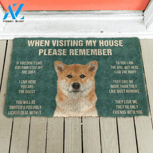 3D Please Remember Hokkaido Dogs House Rules Doormat