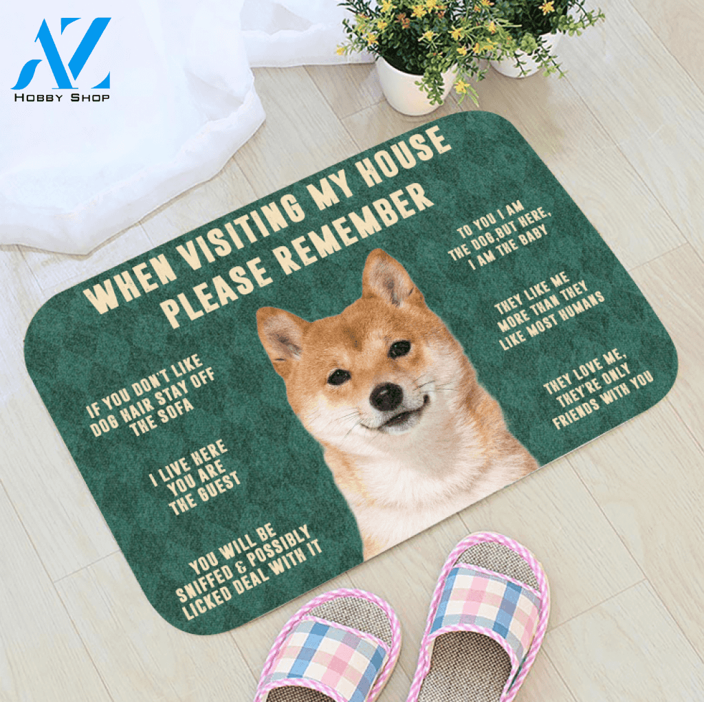 3D Please Remember Hokkaido Dogs House Rules Doormat