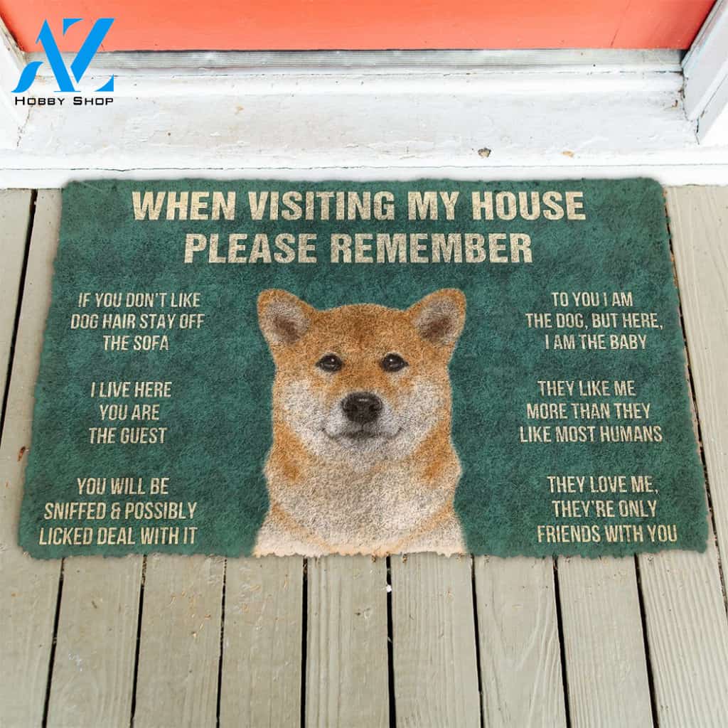 3D Please Remember Hokkaido Dogs House Rules Doormat | Welcome Mat | House Warming Gift