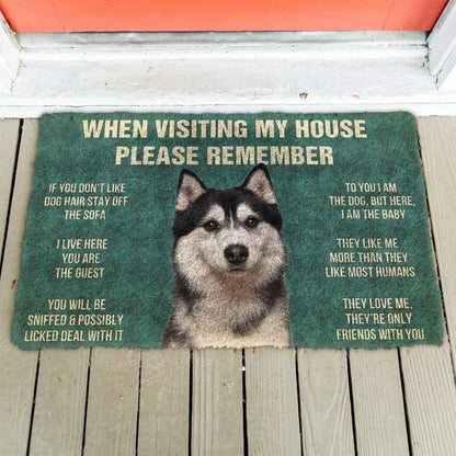 3D Please Remember Husky Dog's House Rules Doormat