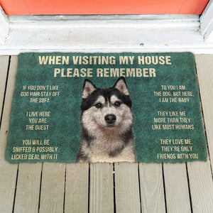 3D Please Remember Husky Dog's House Rules Doormat
