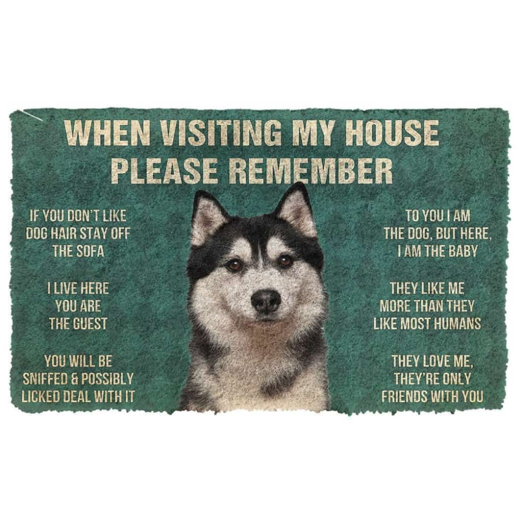 3D Please Remember Husky Dog's House Rules Doormat