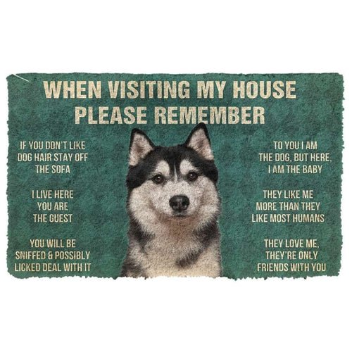 3D Please Remember Husky Dog's House Rules Doormat