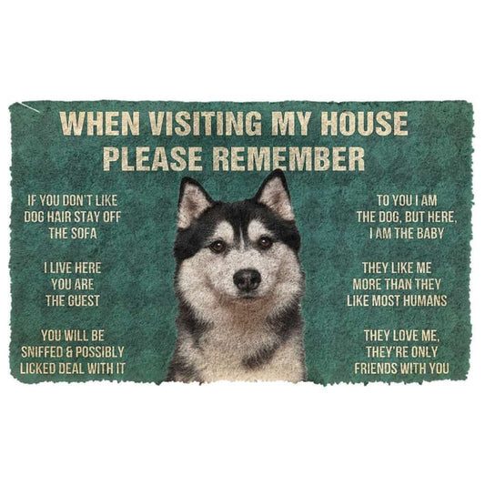 3D Please Remember Husky Dog's House Rules Doormat