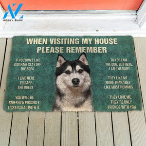 3D Please Remember Husky Dog's House Rules Doormat | Welcome Mat | House Warming Gift