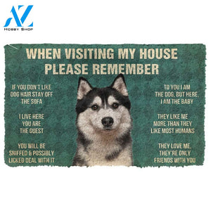 3D Please Remember Husky Dog's House Rules Doormat | Welcome Mat | House Warming Gift