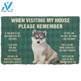 3D Please Remember Husky Puppy Dogs House Rules Custom Doormat | Welcome Mat | House Warming Gift