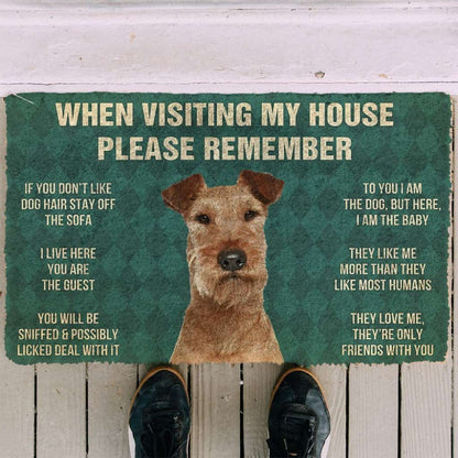 3D Please Remember Irish Terrier Dogs House Rules Doormat