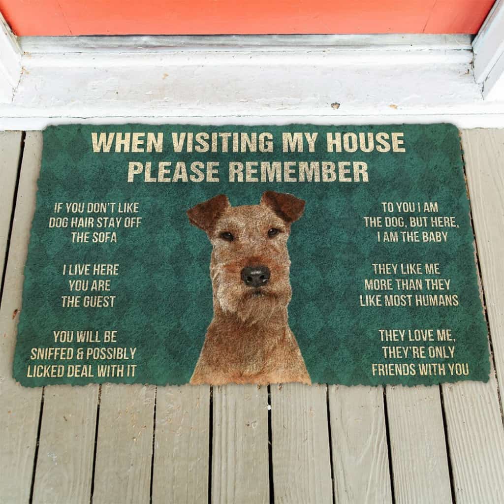 3D Please Remember Irish Terrier Dogs House Rules Doormat