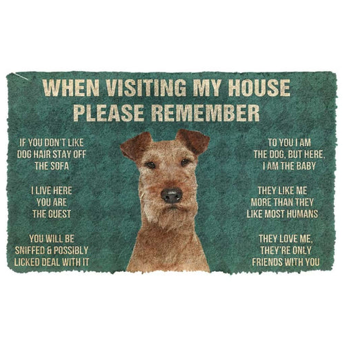 3D Please Remember Irish Terrier Dogs House Rules Doormat