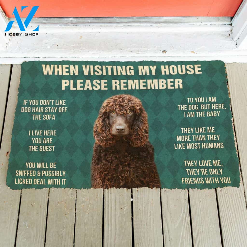 3D Please Remember Irish Water Spaniel Dogs House Rules Custom Doormat | Welcome Mat | House Warming Gift
