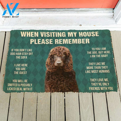 3D Please Remember Irish Water Spaniel Dogs House Rules Custom Doormat | Welcome Mat | House Warming Gift