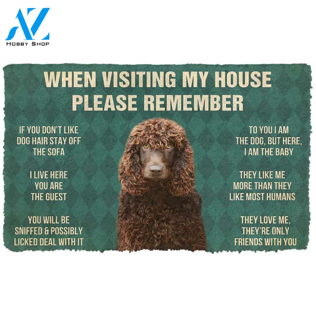 3D Please Remember Irish Water Spaniel Dogs House Rules Custom Doormat | Welcome Mat | House Warming Gift