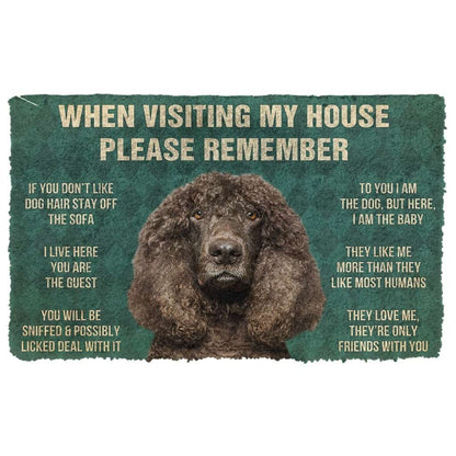3D Please Remember Irish Water Spaniel Dogs House Rules Doormat