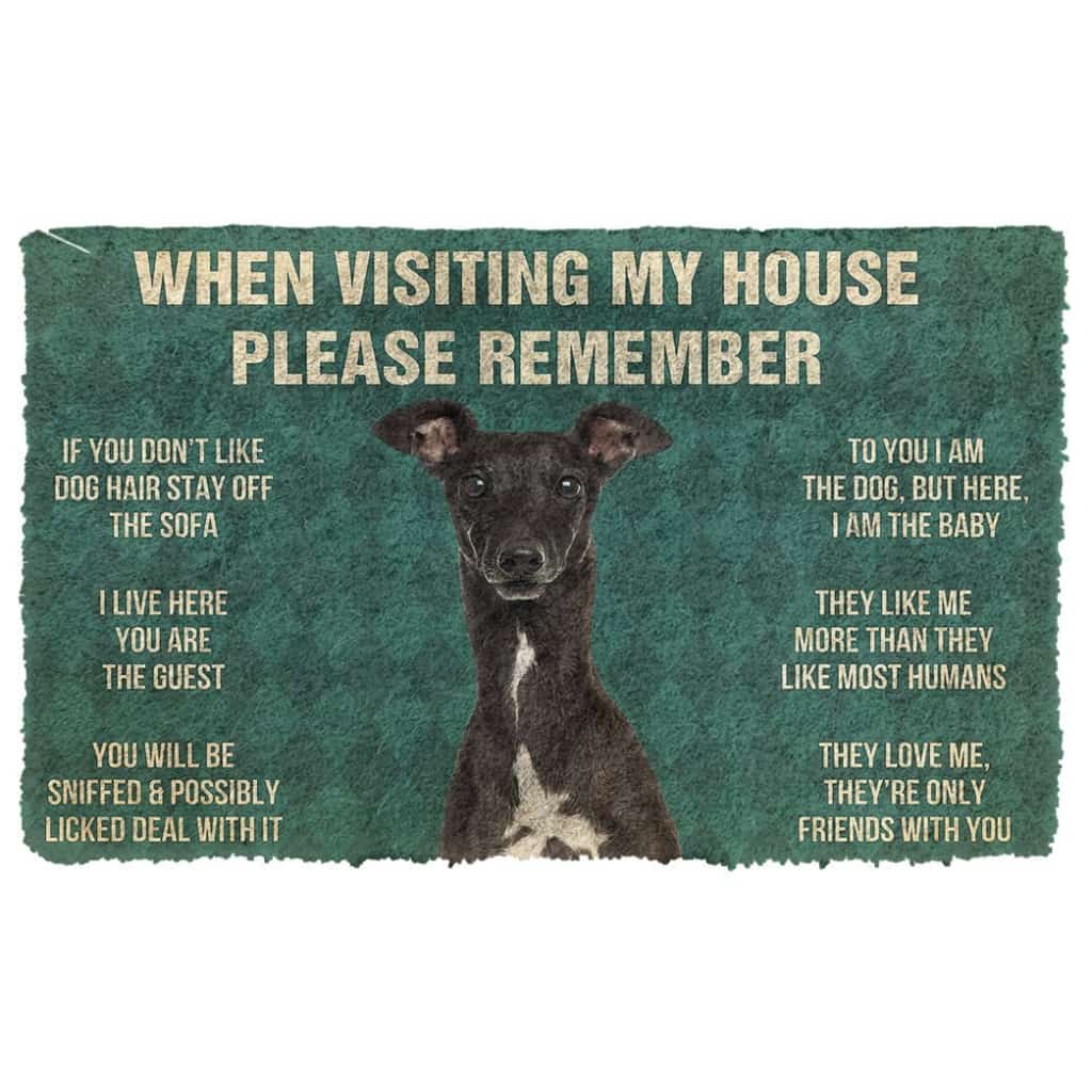 3D Please Remember Italian Greyhound House Rules Custom Doormat