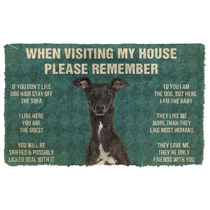 3D Please Remember Italian Greyhound House Rules Custom Doormat