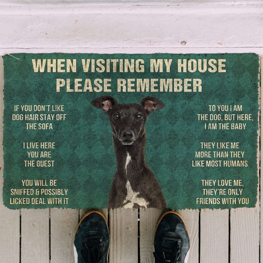 3D Please Remember Italian Greyhound House Rules Custom Doormat