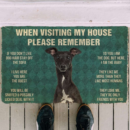 3D Please Remember Italian Greyhound House Rules Custom Doormat