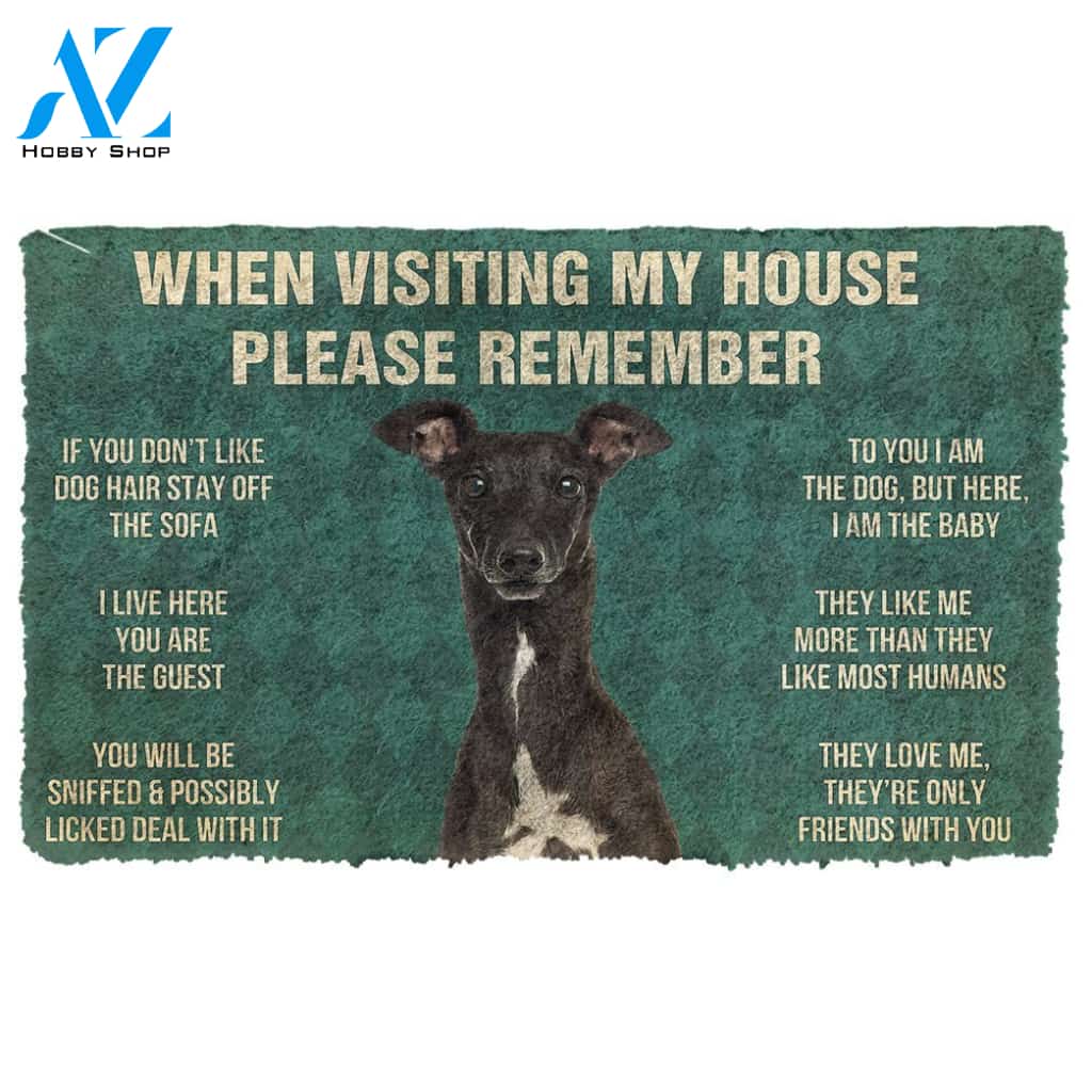 3D Please Remember Italian Greyhound House Rules Custom Doormat | Welcome Mat | House Warming Gift