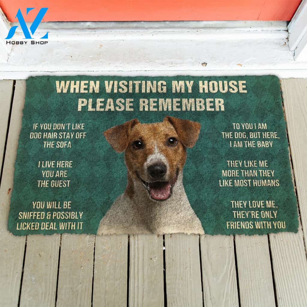 3D Please Remember Jack Russell Terrier House Rules Custom Doormat | Welcome Mat | House Warming Gift