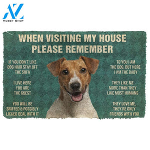 3D Please Remember Jack Russell Terrier House Rules Custom Doormat | Welcome Mat | House Warming Gift