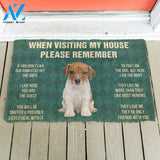 3D Please Remember Jack Russell Terrier Puppy Dogs House Rules Custom Doormat | Welcome Mat | House Warming Gift