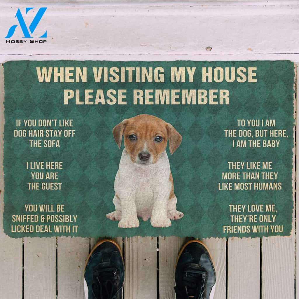 3D Please Remember Jack Russell Terrier Puppy Dogs House Rules Custom Doormat | Welcome Mat | House Warming Gift