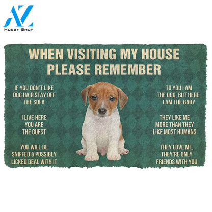 3D Please Remember Jack Russell Terrier Puppy Dogs House Rules Custom Doormat | Welcome Mat | House Warming Gift