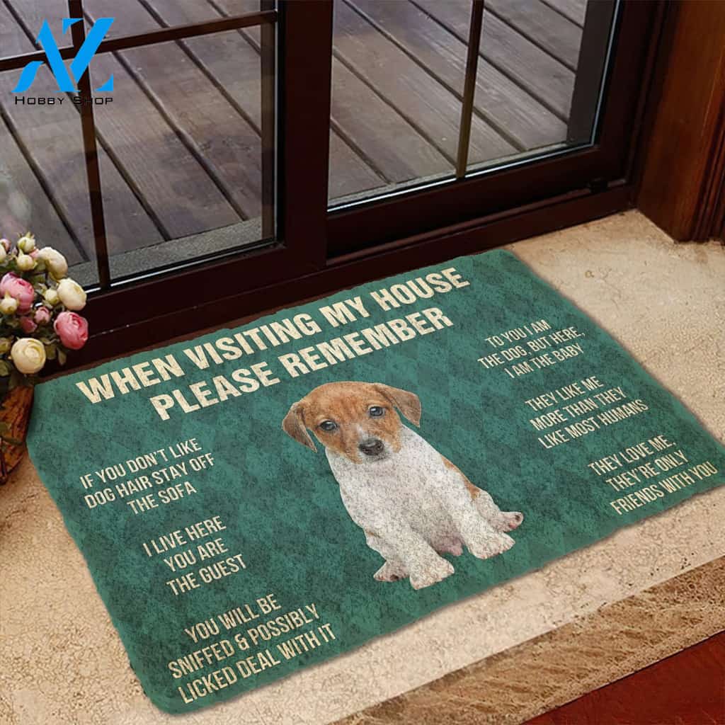3D Please Remember Jack Russell Terrier Puppy Dogs House Rules Custom Doormat | Welcome Mat | House Warming Gift