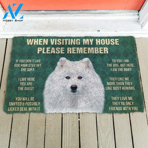 3D Please Remember Japanese Spitz Dogs House Rules Doormat | Welcome Mat | House Warming Gift