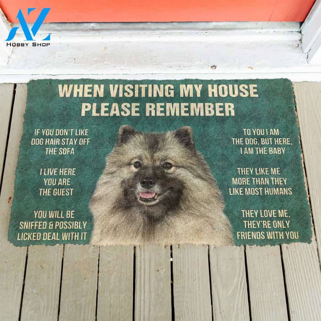 3D Please Remember Keeshond House Rules Custom Doormat | Welcome Mat | House Warming Gift