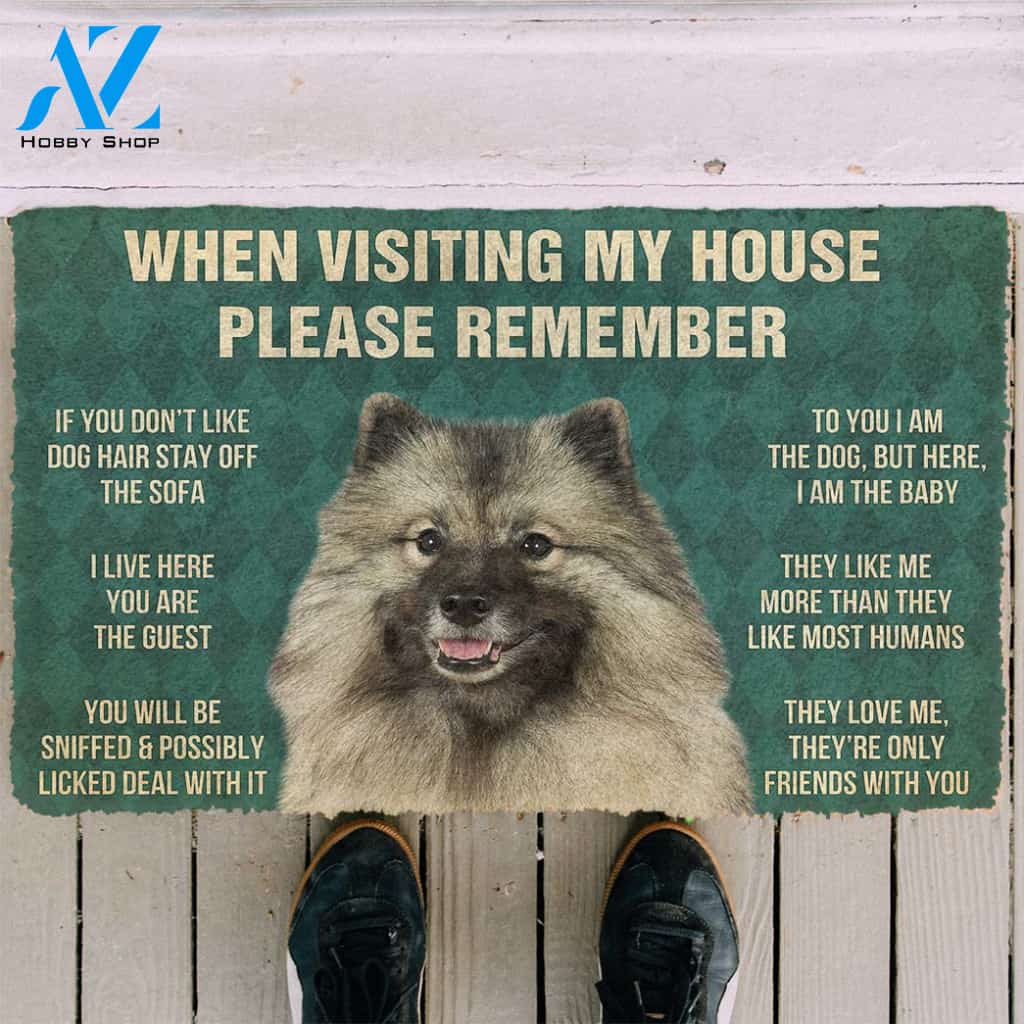 3D Please Remember Keeshond House Rules Custom Doormat | Welcome Mat | House Warming Gift