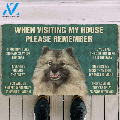3D Please Remember Keeshond House Rules Custom Doormat | Welcome Mat | House Warming Gift