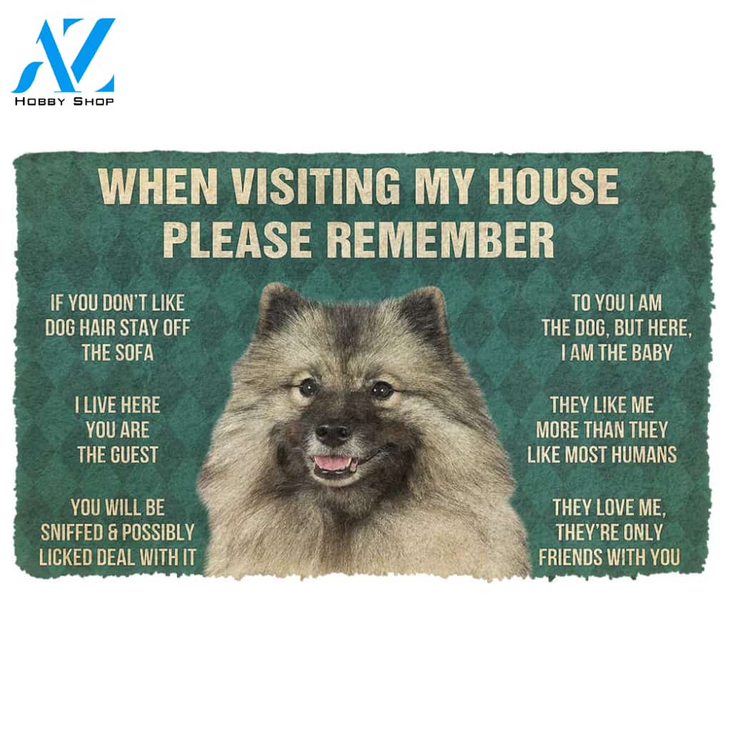 3D Please Remember Keeshond House Rules Custom Doormat | Welcome Mat | House Warming Gift