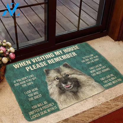 3D Please Remember Keeshond House Rules Custom Doormat | Welcome Mat | House Warming Gift