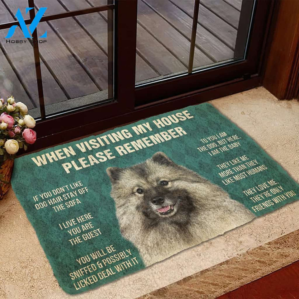 3D Please Remember Keeshond House Rules Custom Doormat | Welcome Mat | House Warming Gift