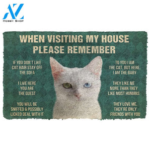 3D Please Remember Khao Manee Cats House Rules Custom Doormat | Welcome Mat | House Warming Gift