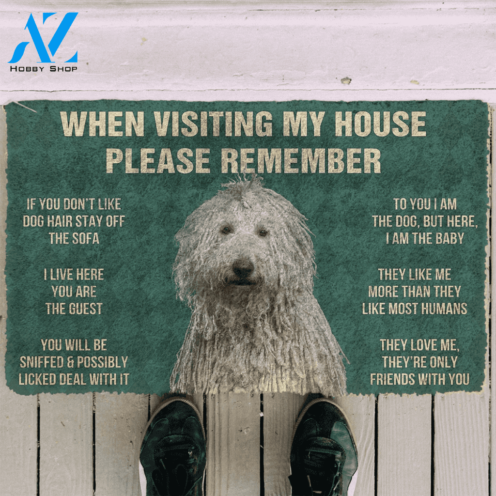 3D Please Remember Komondor Dogs House Rules Doormat
