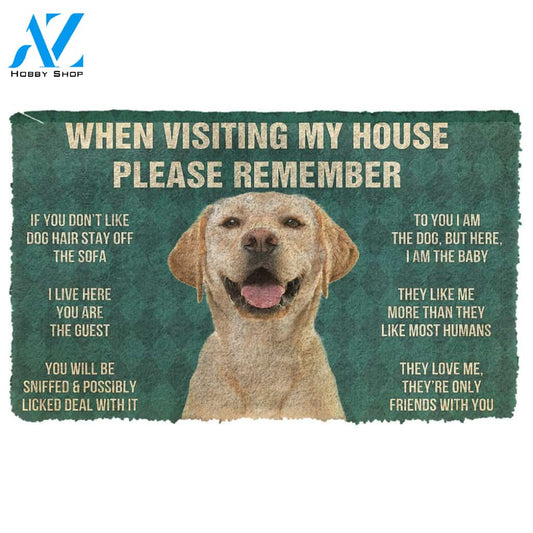 3D Please Remember Labrador Retriever Dog's House Rules Doormat