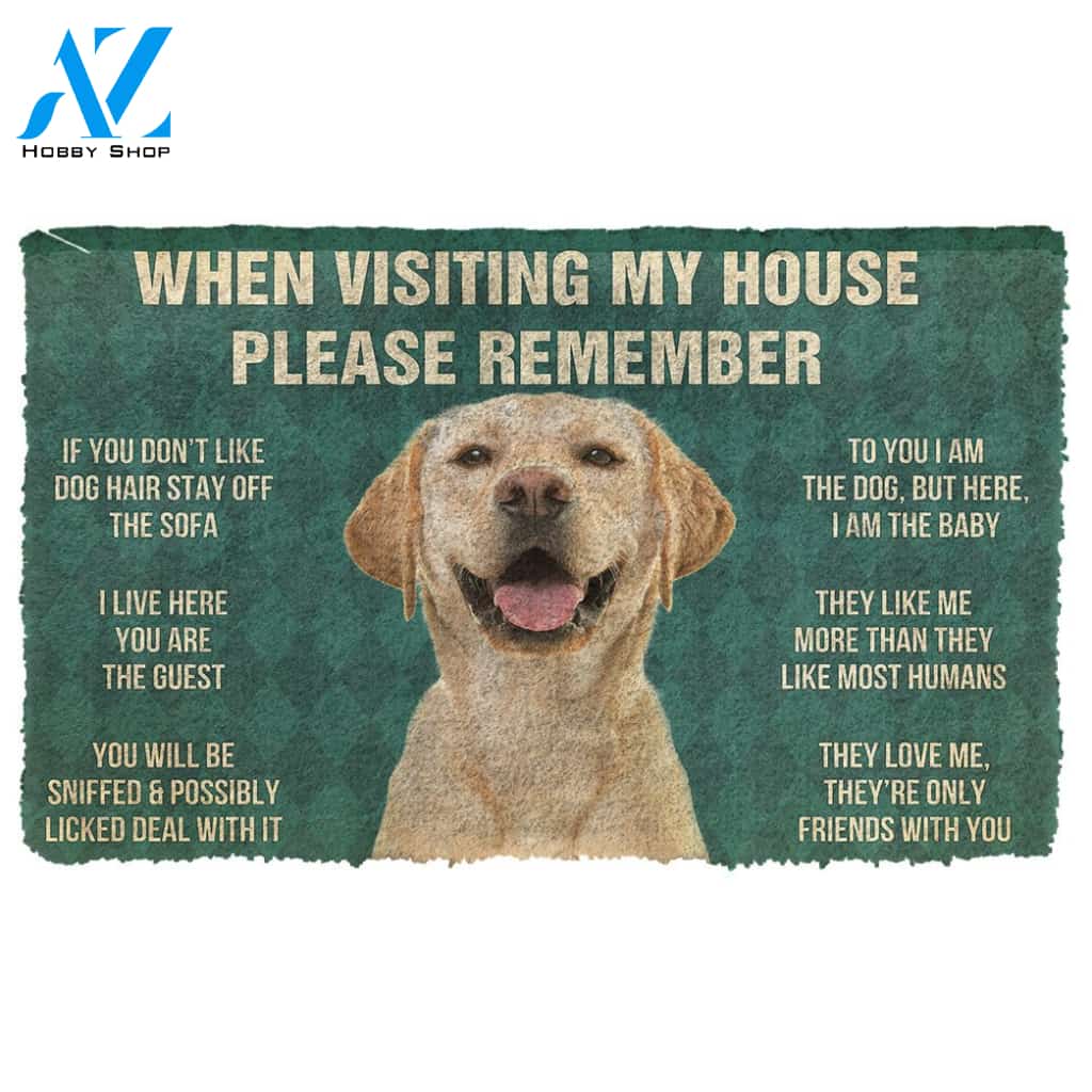 3D Please Remember Labrador Retriever Dog's House Rules Doormat