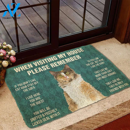 3D Please Remember LaPerm Cats House Rules Custom Doormat | Welcome Mat | House Warming Gift