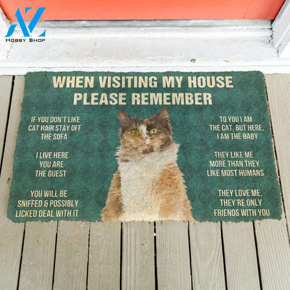 3D Please Remember LaPerm Cats House Rules Custom Doormat | Welcome Mat | House Warming Gift