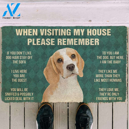 3D Please Remember Lemon Beagle Dogs House Rule Custom Doormat | Welcome Mat | House Warming Gift