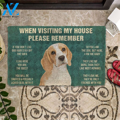 3D Please Remember Lemon Beagle Dogs House Rule Custom Doormat | Welcome Mat | House Warming Gift
