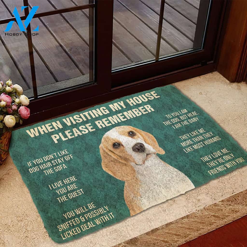 3D Please Remember Lemon Beagle Dogs House Rule Custom Doormat | Welcome Mat | House Warming Gift